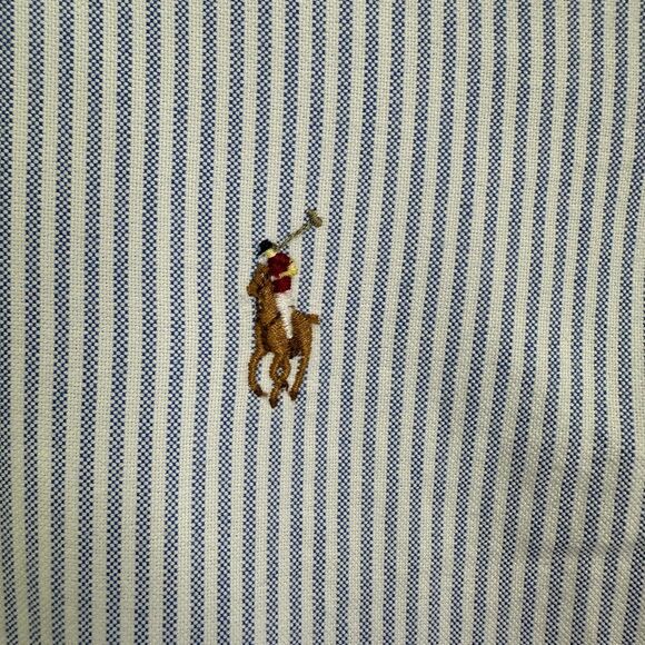 Ralph Lauren Blue and White Striped Casual Button Down Shirt - Picture 8 of 11